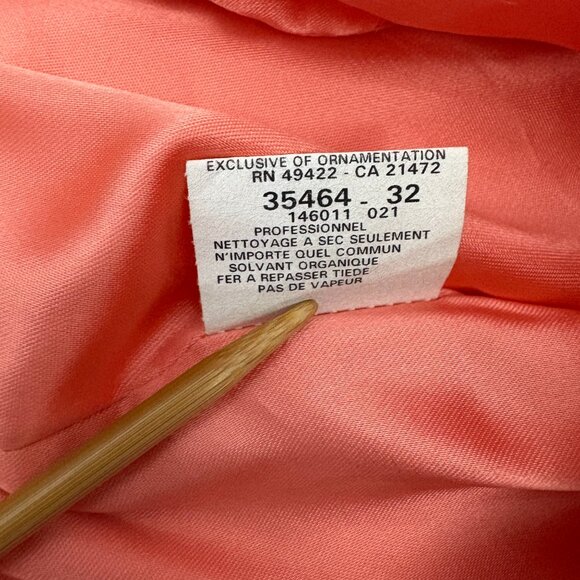 Vintage Jessica McClintock Gunne Sax Prom Dress Size 3 Peach Taffeta Ruched - Picture 8 of 8